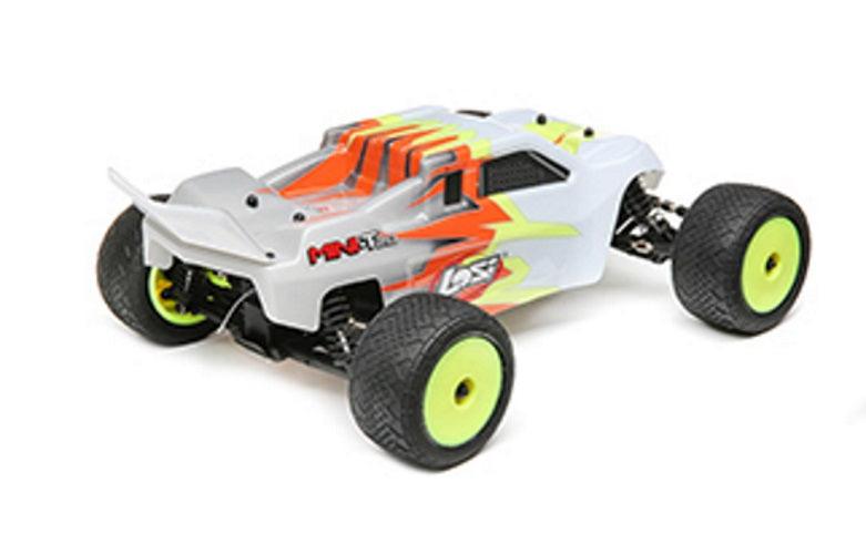 Losi LOS01015T3 1/18 Mini-T 2.0 2WD Stadium Truck Brushed RTR Gray/White - PowerHobby