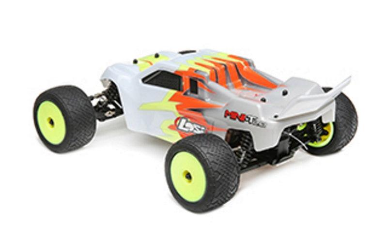 Losi LOS01015T3 1/18 Mini-T 2.0 2WD Stadium Truck Brushed RTR Gray/White - PowerHobby