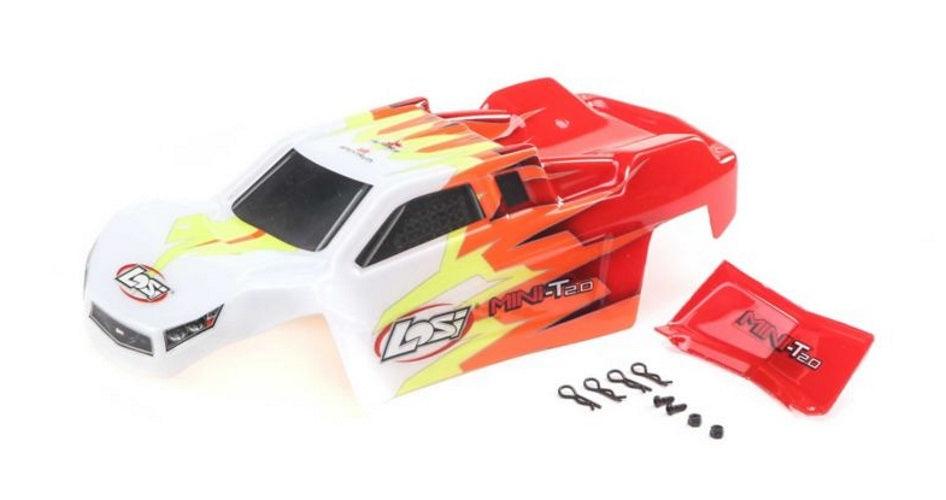 Losi Racing LOS210013 Painted Body Red/White Mini-T 2.0 - PowerHobby