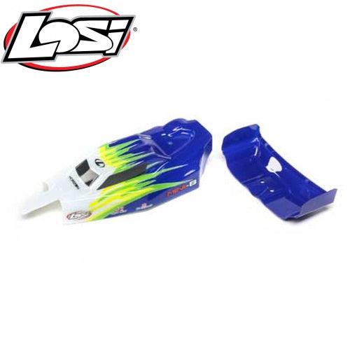 Losi LOS210019 Body & Wing Blue/White Mini-B - PowerHobby