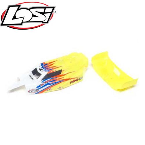 Losi LOS210023 Body & Wing Yellow/White Mini-B - PowerHobby
