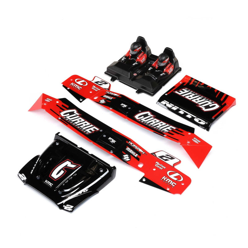 Losi LOS230098 Body/Driver Set Red Silkscreened Hammer Rey - PowerHobby