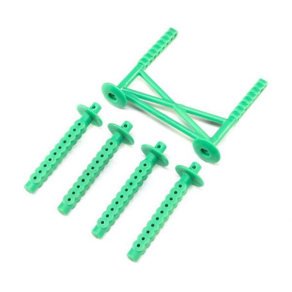 Losi LOS241045 Rear Body Support and Body Posts Green LMT - PowerHobby