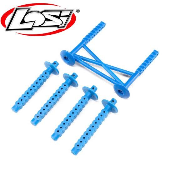 Losi LOS241051 Rear Body Support and Body Posts Blue LMT - PowerHobby