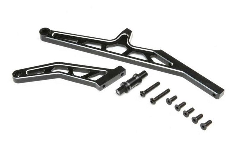 Losi Racing LOS351015 Chassis Brace Set Rear Aluminum Black DBXL-E 2.0 - PowerHobby