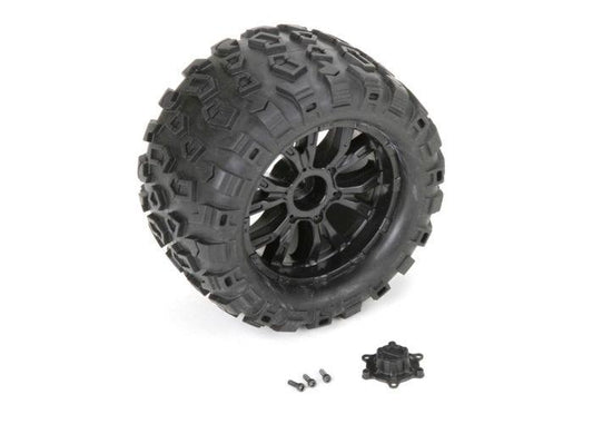 Losi LOS43010 Mounted Wheel / Tire Set (2) TEN MT - PowerHobby