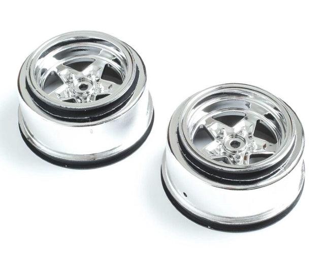 Team Losi Racing LOS43046 Rear Wheel Chrome (2) 22S Drag - PowerHobby