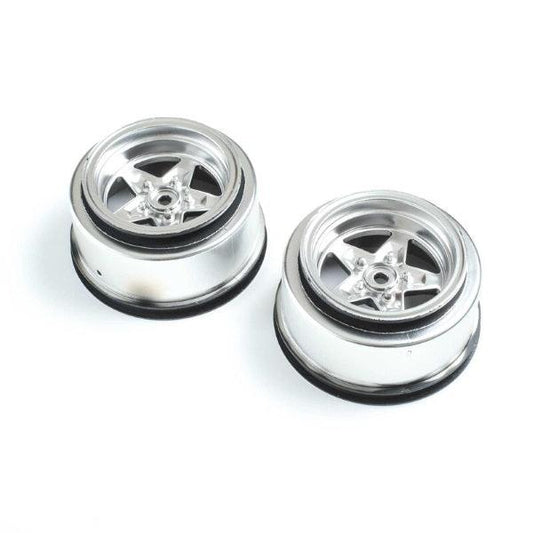 Losi LOS43048 Rear Wheel Satin Chrome (2) 22S Drag - PowerHobby