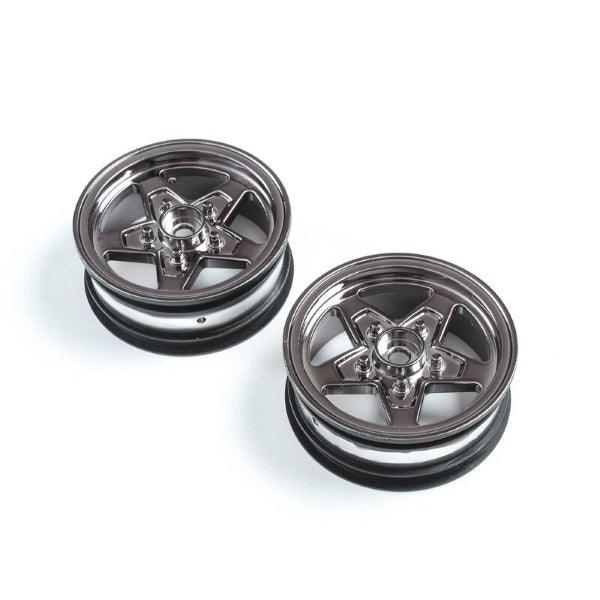 Losi LOS43049 Front Wheel Black Chrome (2) 22S Drag - PowerHobby