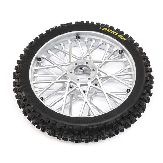 Losi LOS46006 Dunlop MX53 Front Tire Mounted, Chrome: Promoto-MX - PowerHobby