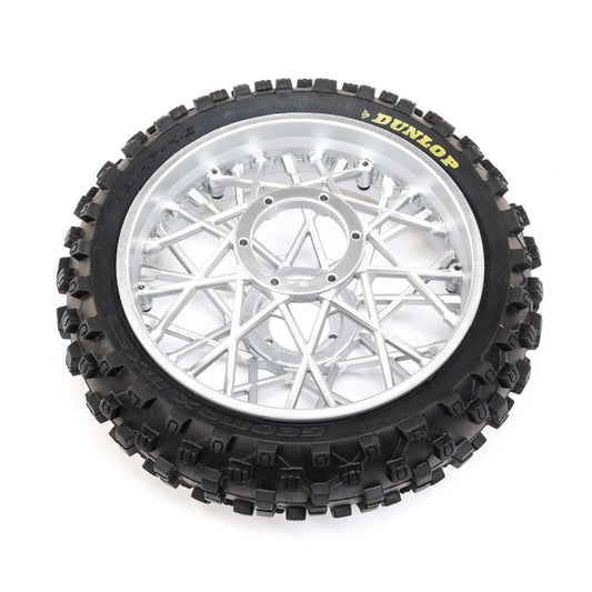Losi LOS46007 Dunlop MX53 Rear Tire Mounted, Chrome: Promoto-MX - PowerHobby