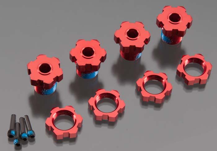 Traxxas 5353r 17mm Wheel Hubs & Nuts (4) T-Maxx Revo E-Revo E-Maxx Summit - PowerHobby