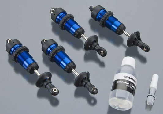 Traxxas 5460A Aluminum GTR Shocks Blue (4) Jato Slayer E-Revo Revo Summit XO-1 - PowerHobby