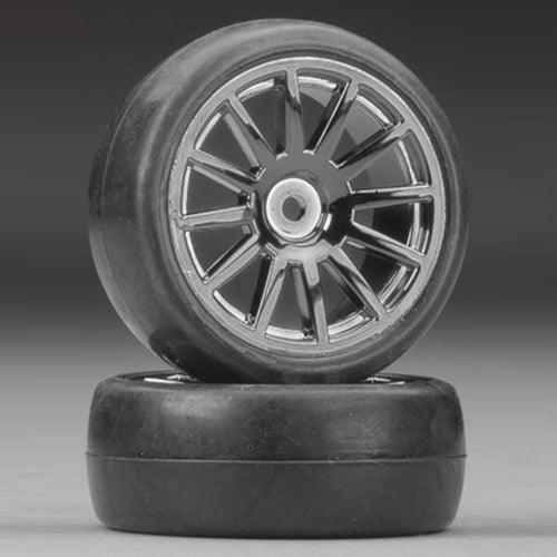 Traxxas 7573A LaTrax Mounted Slick Tires / Wheels (2) 1/18 Rally - PowerHobby