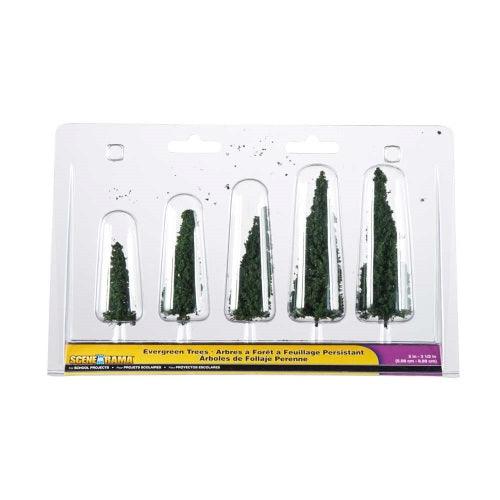 Woodland Scenics SP4154 Scene-A-Rama Evergreen Trees (5Pack) (2") - PowerHobby