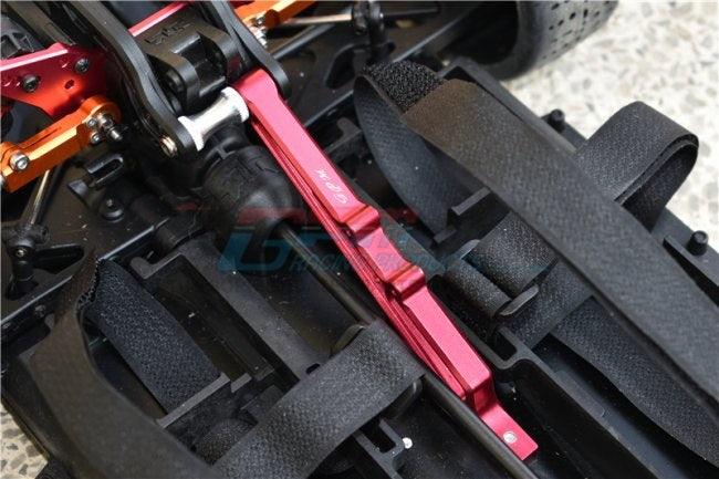 GPM ALUMINUM REAR CHASSIS BRACE AND COLLAR ARRMA LIMITLESS / INFRACTION RED - PowerHobby