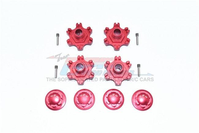 GPM ALUMINUM WHEEL HEX (+6MM)+ WHEEL LOCK Arrma Limitless RED - PowerHobby