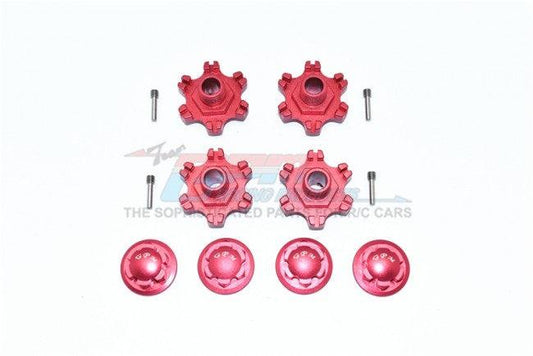 GPM ALUMINUM WHEEL HEX (+6MM)+ WHEEL LOCK Arrma Limitless RED - PowerHobby