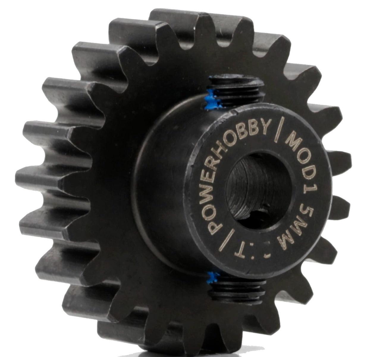 Powerhobby Hardened Steel 20T Mod1 5mm Pinion Gear Mod 1 Speed Run / Drag Racing - PowerHobby