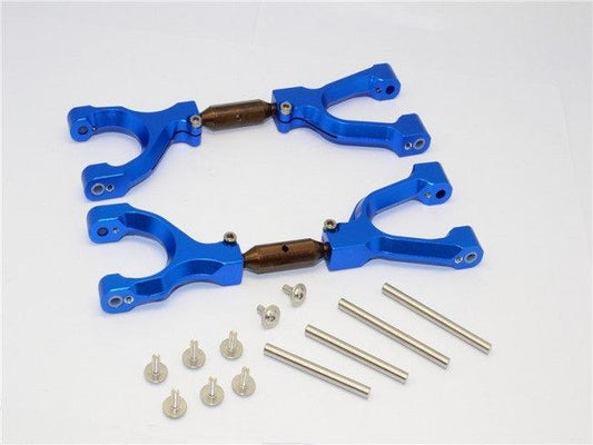 GPM SPRING STEEL ALUMINUM F/R ADJUSTABLE UPPER ARMS TRAXXAS X-MAXX 4X4 BLUE - PowerHobby