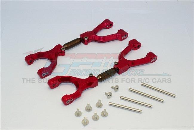 GPM SPRING STEEL ALUMINUM F/R ADJUSTABLE UPPER ARMS TRAXXAS X-MAXX 4X4 RED - PowerHobby