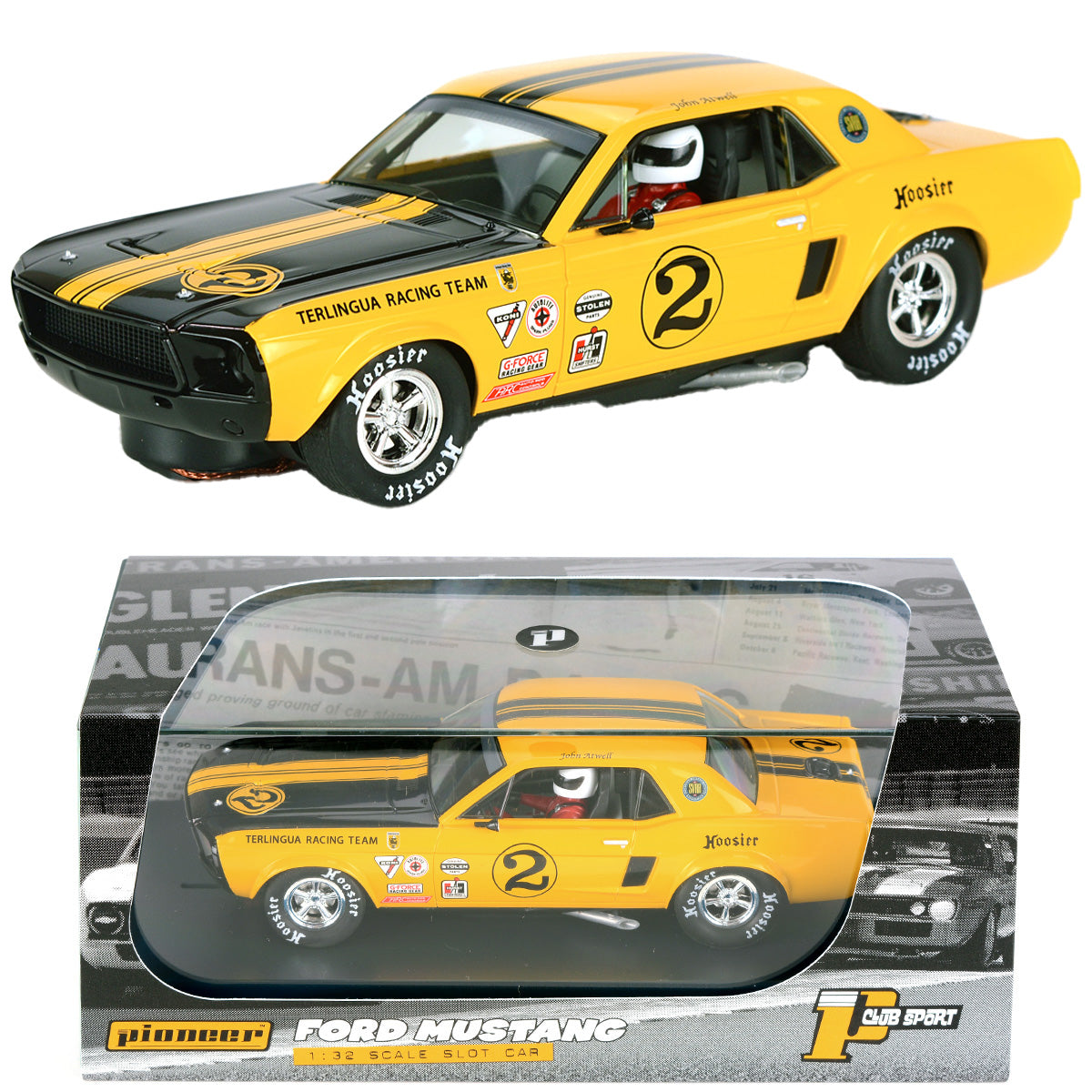 Pioneer 1968 Ford Mustang Notchback Scalextric DPR 1/32 Slot Car P069 - PowerHobby