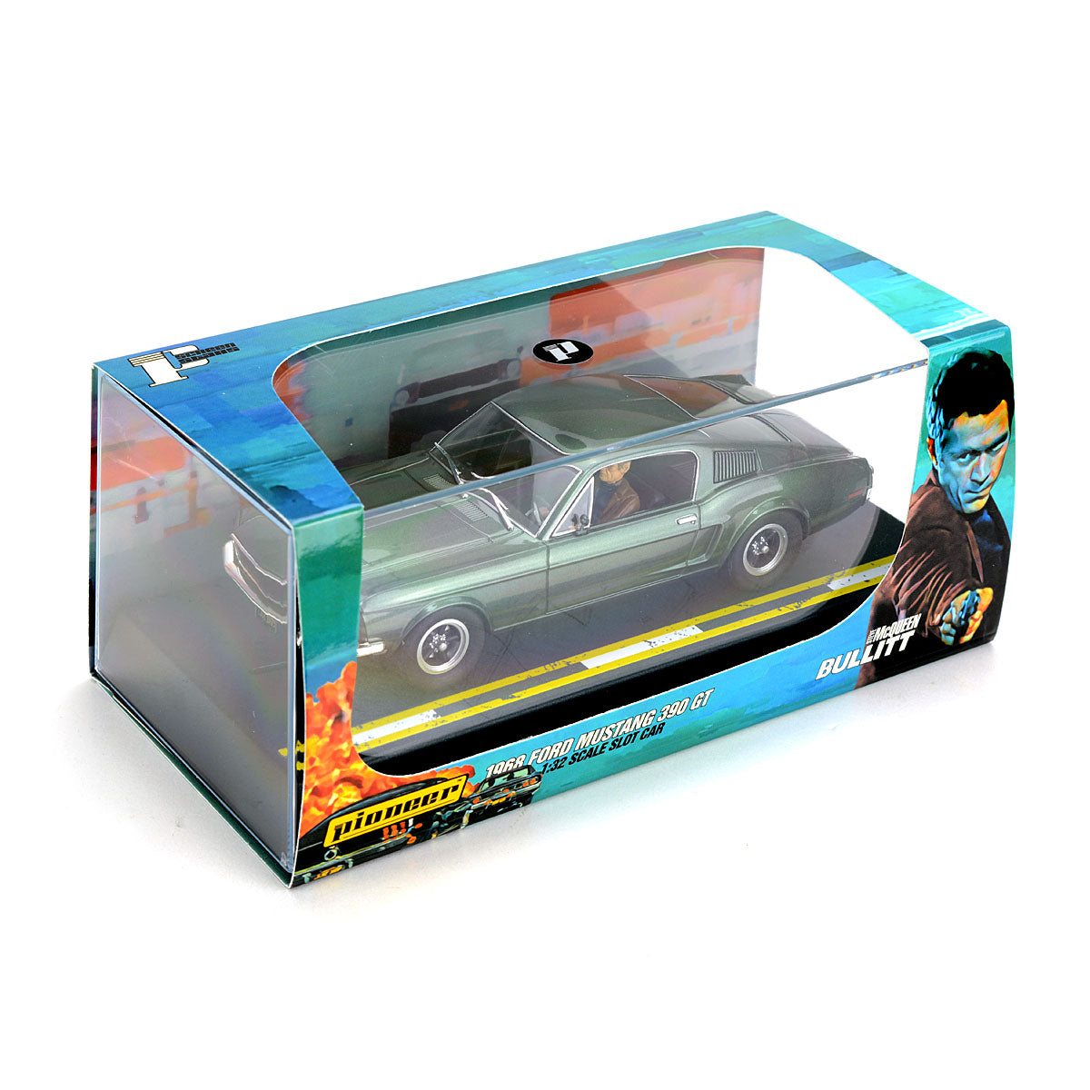 Pioneer Steve McQueen Bullitt Ford Mustang 390 GT slot Car Scalextric DPR - PowerHobby