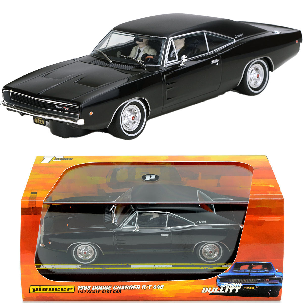 Pioneer P126 Bullitt Dodge Charger Assassins 1/32 slot Car for Scalextric DPR - PowerHobby