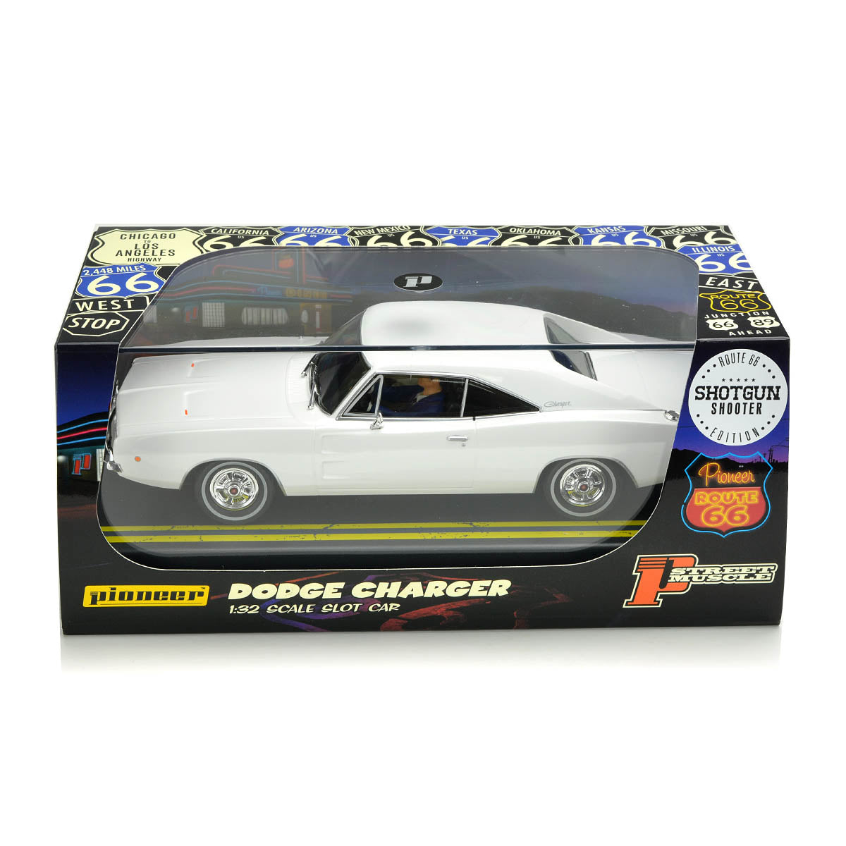 Pioneer Dodge Charger Hemi 426 White P149 1/32 slot Car for Scaelxtric DPR - PowerHobby