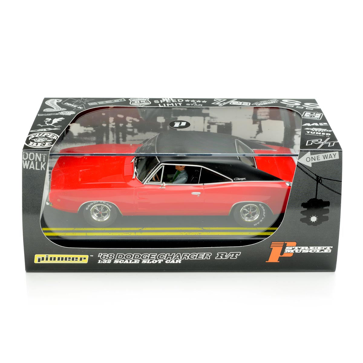 Pioneer 1968 Dodge Charger Hemi 426 Red P159 1/32 slot Car for Scaelxtric DPR - PowerHobby