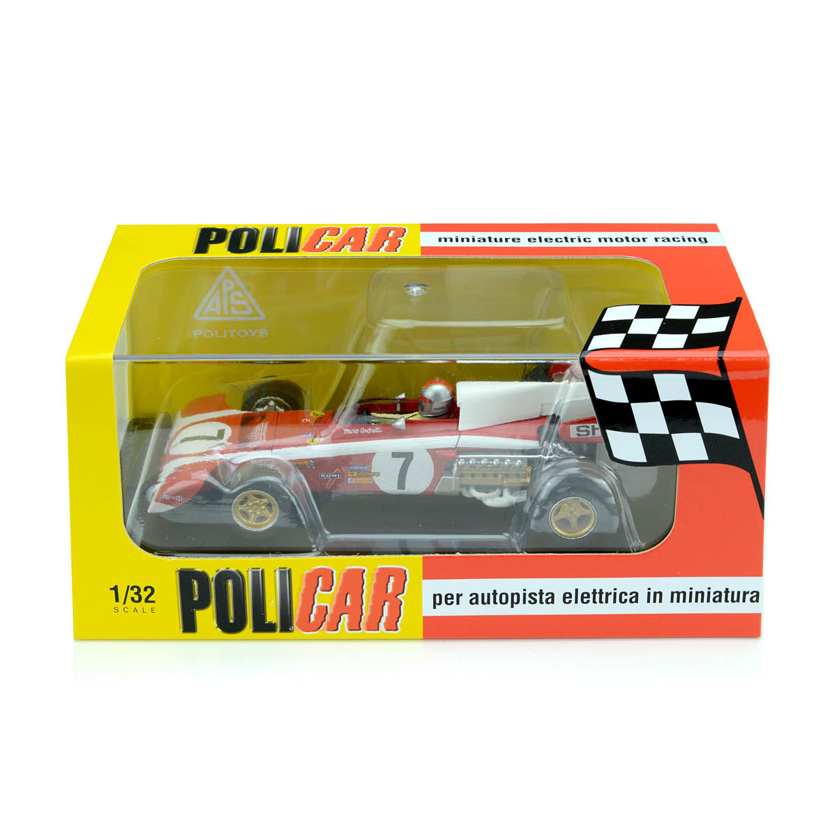 Policar Ferrari 312B2 #7 Spanish GP 1972 Mario Andretti 1/32 slot car CAR05C - PowerHobby