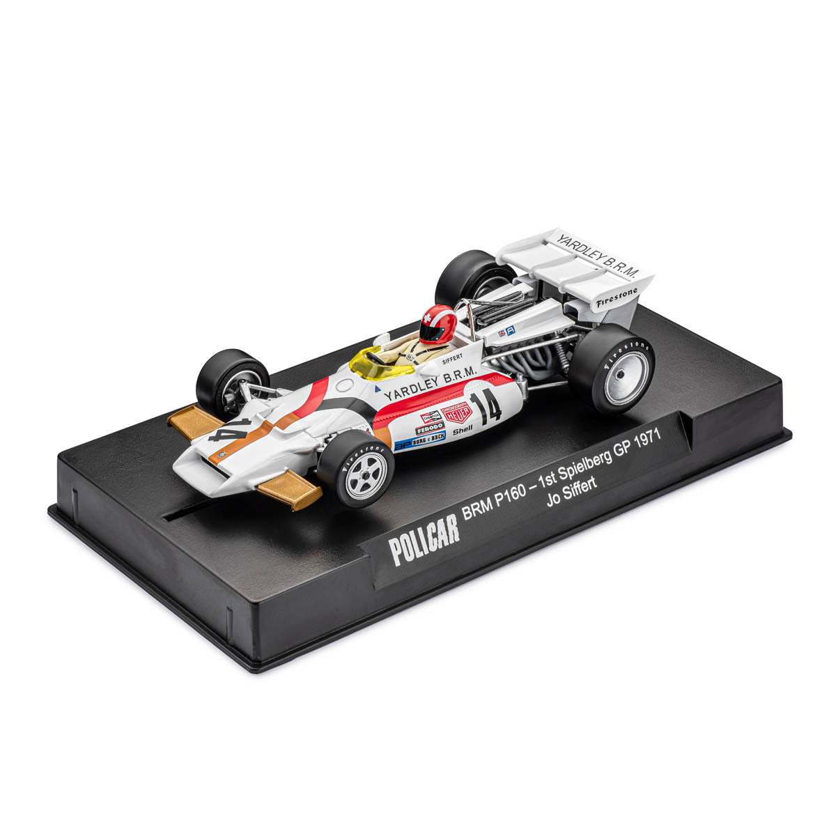 Policar BRM P160 Yardley Spielberg GP 1971 Winner Jo Siffert 1/32 Slot Car CAR08A - PowerHobby