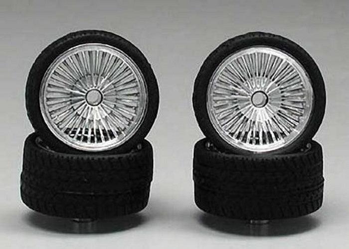 Pegasus Hobbies 1296 Chrome 19" DZ's Rims w/Low Profile Tires Plastic Model (4) - PowerHobby