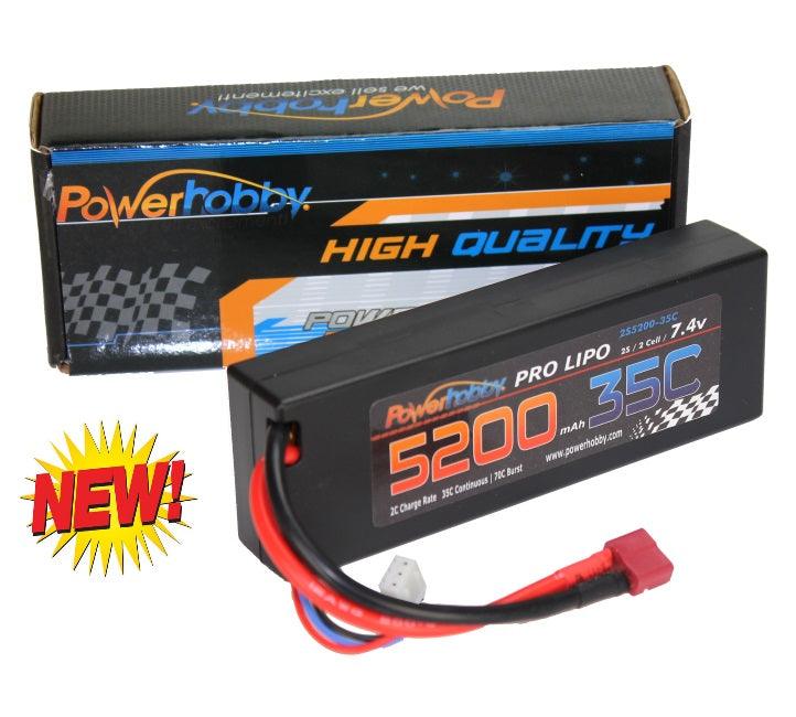 Powerhobby 2s 7.4v 5200mah 35c Lipo Battery w Deans Plug 2-Cell - PowerHobby