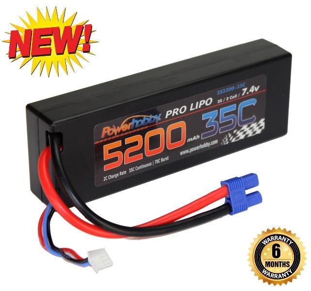 Powerhobby 2s 7.4v 5200mah 35c Lipo Battery w EC3 Plug 2-Cell - PowerHobby