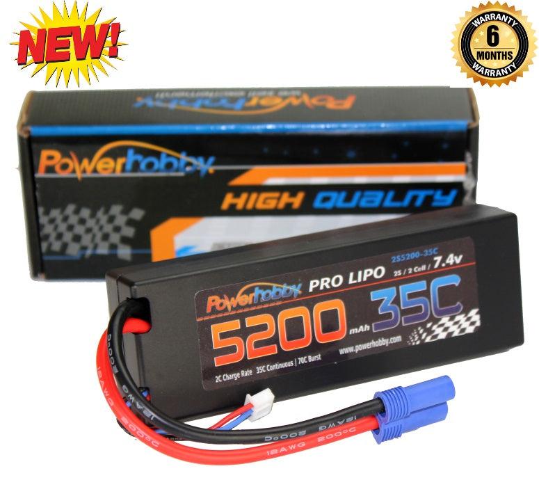 Powerhobby 2s 7.4v 5200mah 35c Lipo Battery w EC5 Plug 2-Cell - PowerHobby