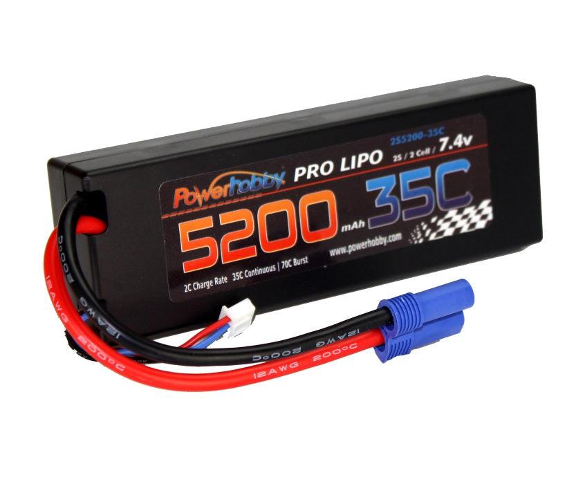 Powerhobby 2s 7.4v 5200mah 35c Lipo Battery w EC5 Plug 2-Cell - PowerHobby