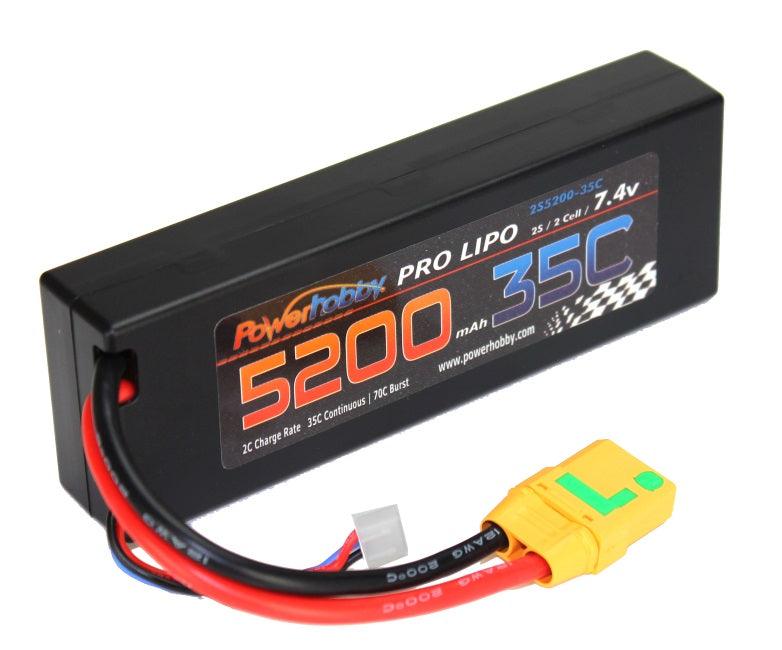 Powerhobby 2s 7.4v 5200mah 35c Lipo Battery w XT90 Plug 2-Cell - PowerHobby