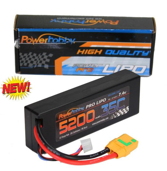 Powerhobby 2s 7.4v 5200mah 35c Lipo Battery w XT90 Plug 2-Cell - PowerHobby