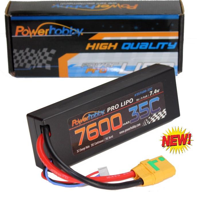 Powerhobby 2s 7.4v 7600mah 35c Lipo Battery w XT90 Plug 2-Cell - PowerHobby