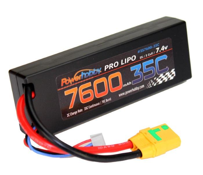 Powerhobby 2s 7.4v 7600mah 35c Lipo Battery w XT90 Plug 2-Cell - PowerHobby