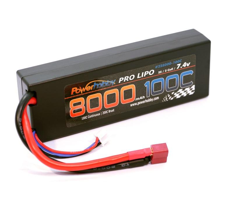 Powerhobby 2s 7.4V 8000mah 100c-200C Lipo Battery W Deans Plugs - PowerHobby