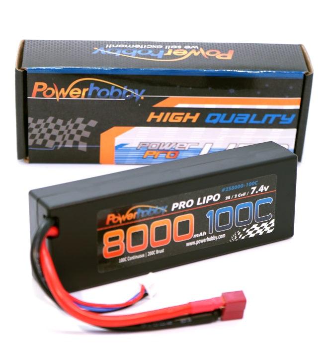 Powerhobby 2s 7.4V 8000mah 100c-200C Lipo Battery W Deans Plugs - PowerHobby