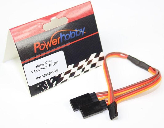 Powerhobby 8" Heavy Duty Y Servo Extension / Harness JR / Spektrum Connector - PowerHobby