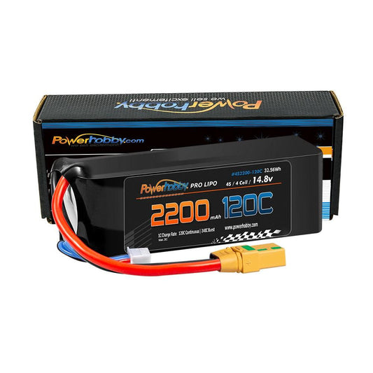 Powerhobby 4S 14.8V 2200mah 120c Lipo Battery w XT90 Plug - PowerHobby