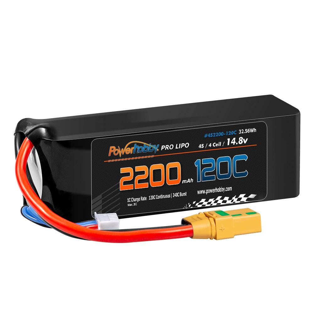 Powerhobby 4S 14.8V 2200mah 120c Lipo Battery w XT90 Plug - PowerHobby