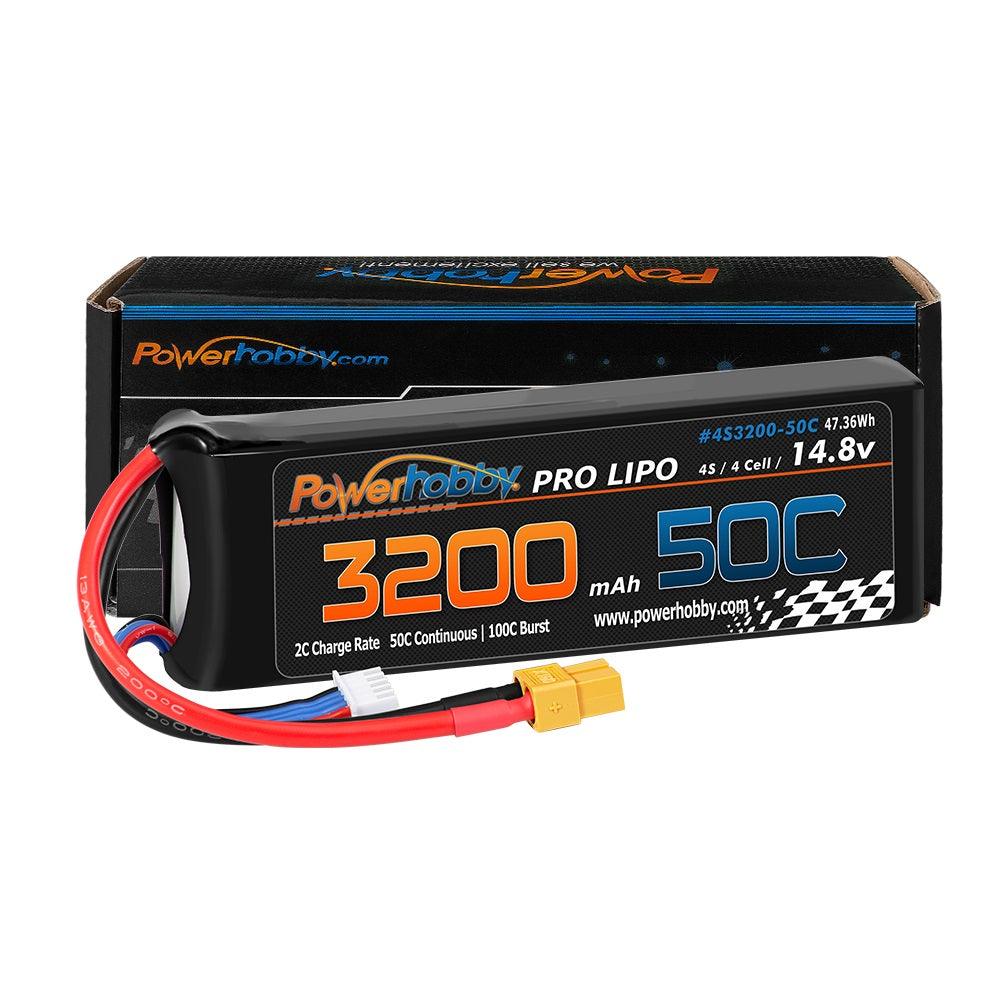 Powerhobby 4s 14.8v 3200mah 50c Lipo Battery w XT60 Plug - PowerHobby