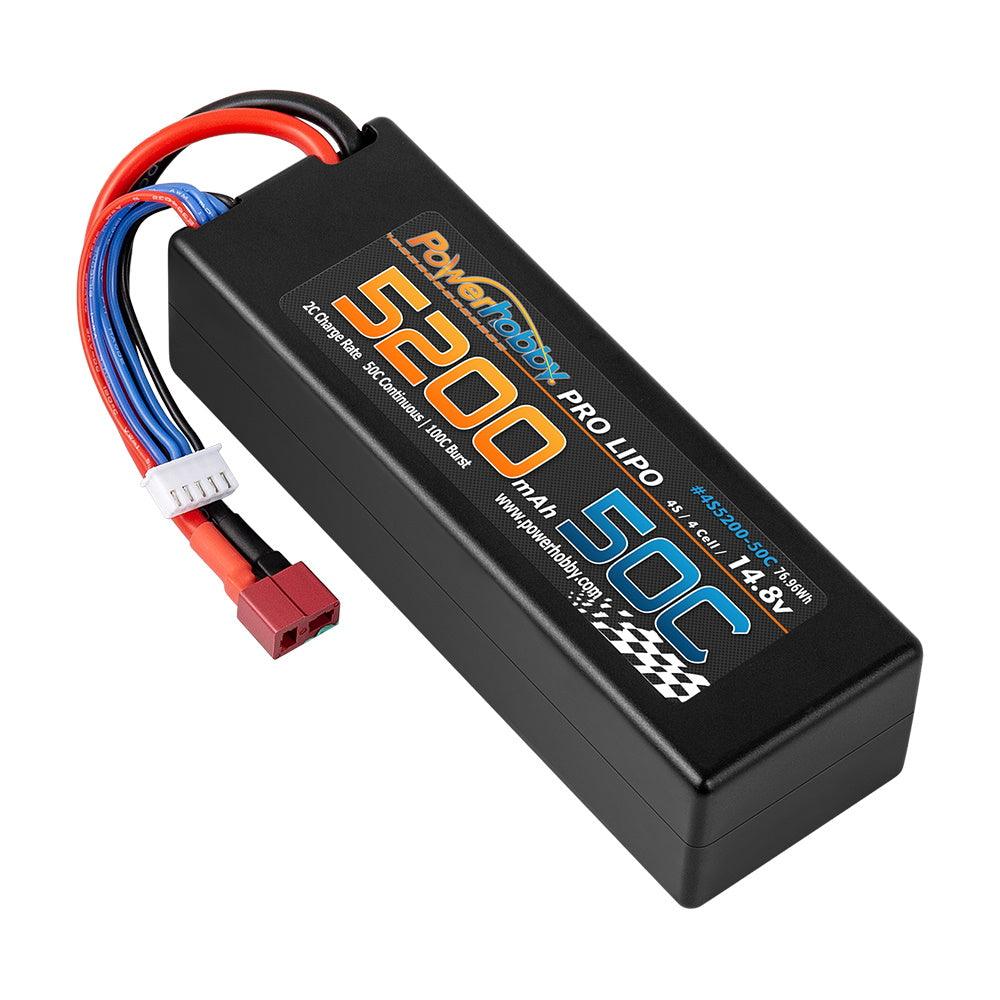 Powerhobby 4s 14.8v 5200mah 50c Lipo Battery w Deans Plug Hard Case LCG - PowerHobby