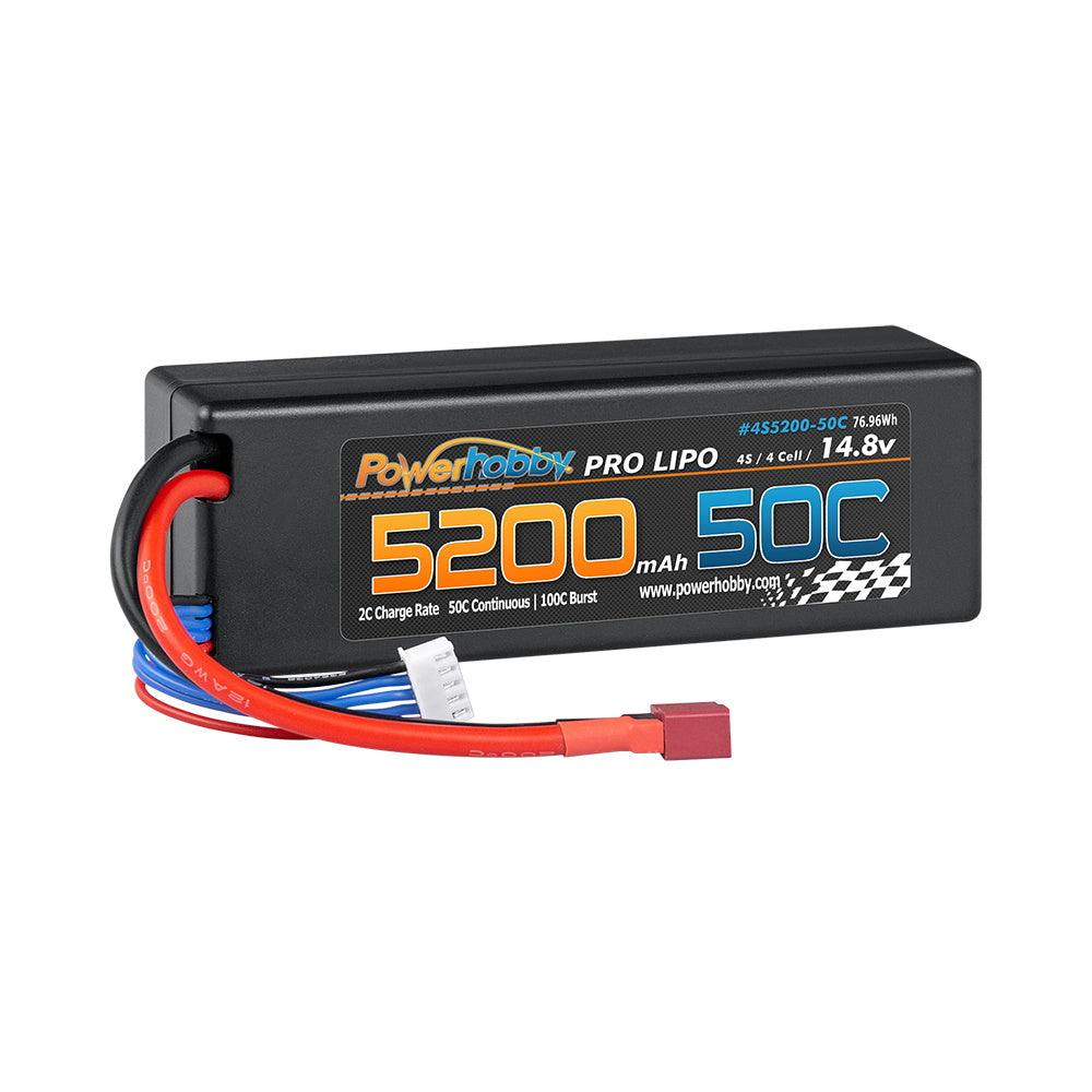 Powerhobby 4s 14.8v 5200mah 50c Lipo Battery w Deans Plug Hard Case LCG - PowerHobby