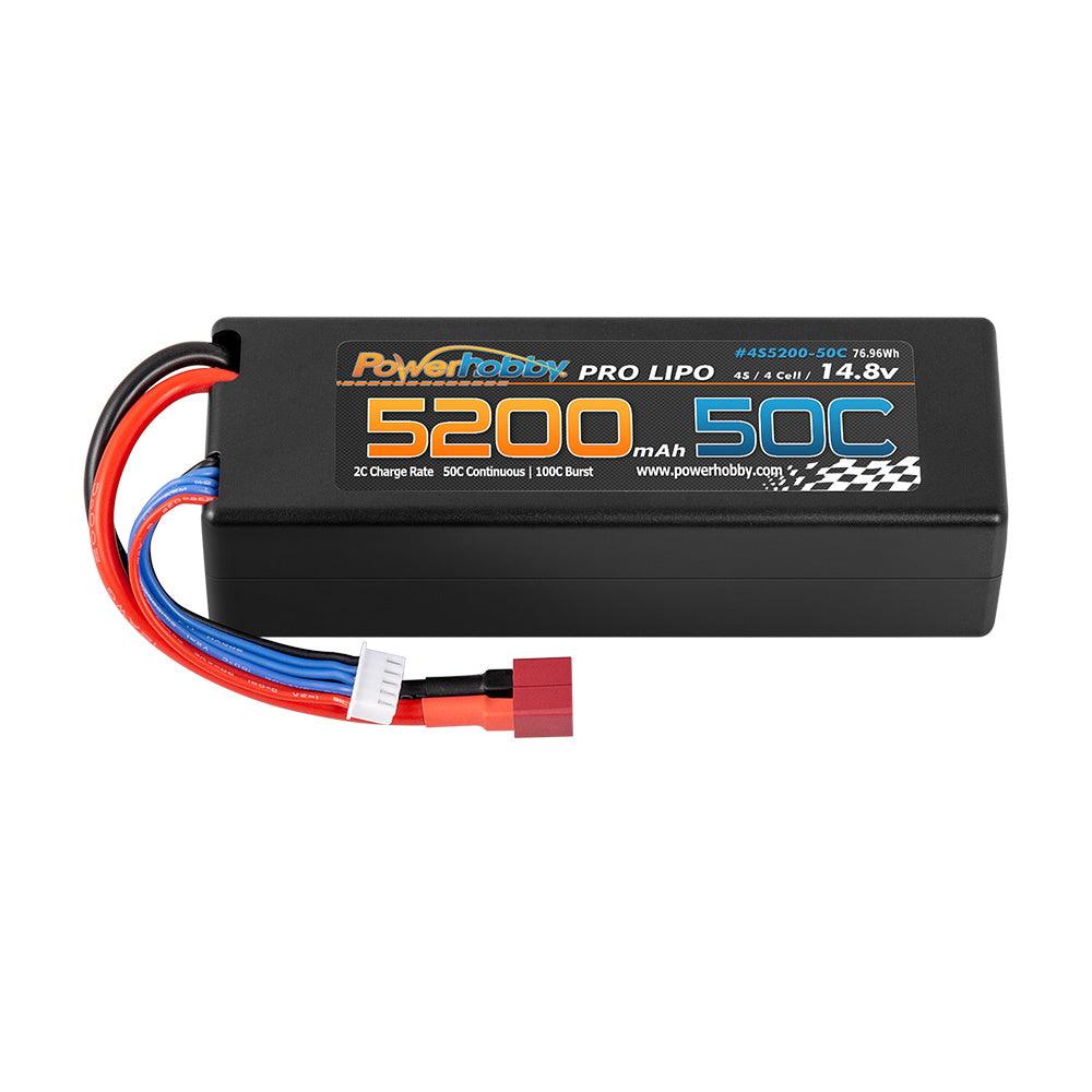 Powerhobby 4s 14.8v 5200mah 50c Lipo Battery w Deans Plug Hard Case LCG - PowerHobby